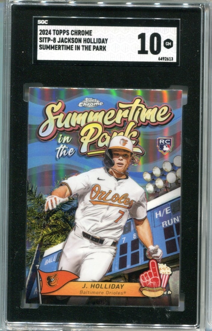 Jackson Holliday 2023 Topps Chrome Summertime in the Park SGC 10 Card (1 of 2)