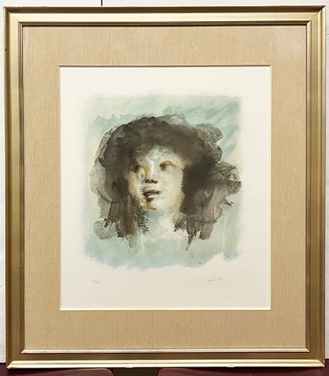 Leonor Fini Lithograph TETE BLEUE Signed ed.140/ 150 Framed Box Included: Leonor Fini Lithograph TETE BLEUE Signed ed.140/ 150 Framed Box Included Experience the enchanting world of Leonor Fini, a surrealist mastermind, with this stunning lithograph print TETE BLEUE. Signed