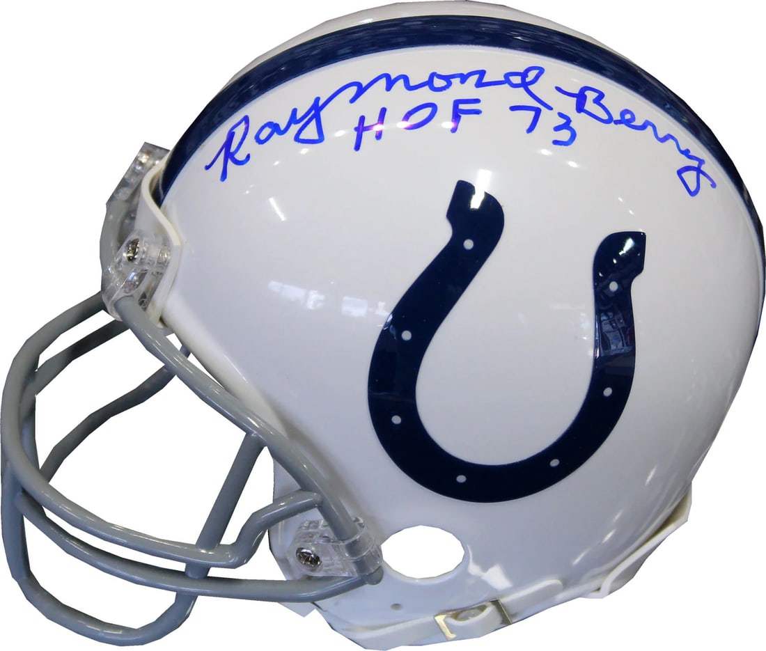 Raymond Berry "HOF 73" Autographed Baltimore Colts Mini Helmet (JSA) (1 of 1)