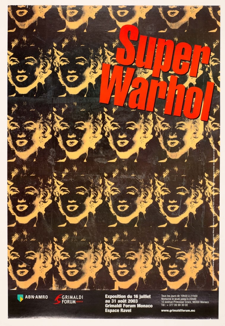 Super Warhol Andy Warhol Retrospective In Monaco 2003 20 Marilyns On Linen: Super Warhol Andy Warhol Retrospective In Monaco 2003 20 Marilyns On Linen Own a piece of art history with Andy Warhol's iconic 20 Marilyns, created in 2003 and now available for the first time at auc