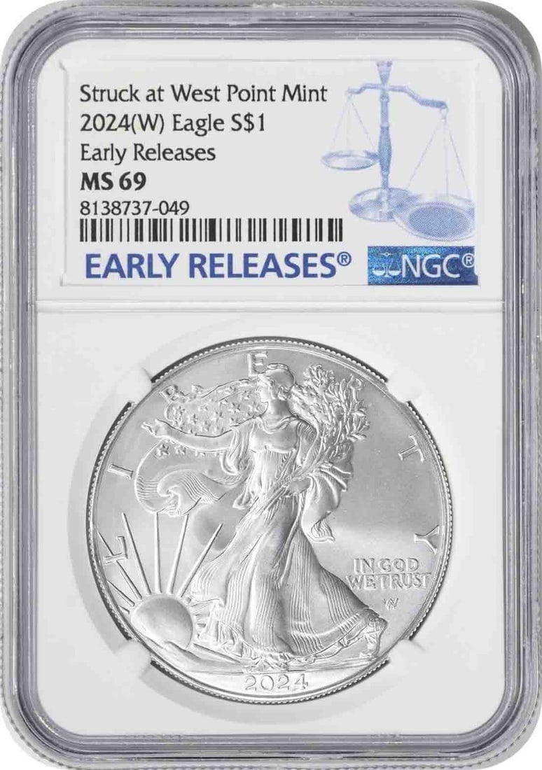 2024-(W) $1 American Silver Eagle MS69 Early Releases NGC (1 of 1)