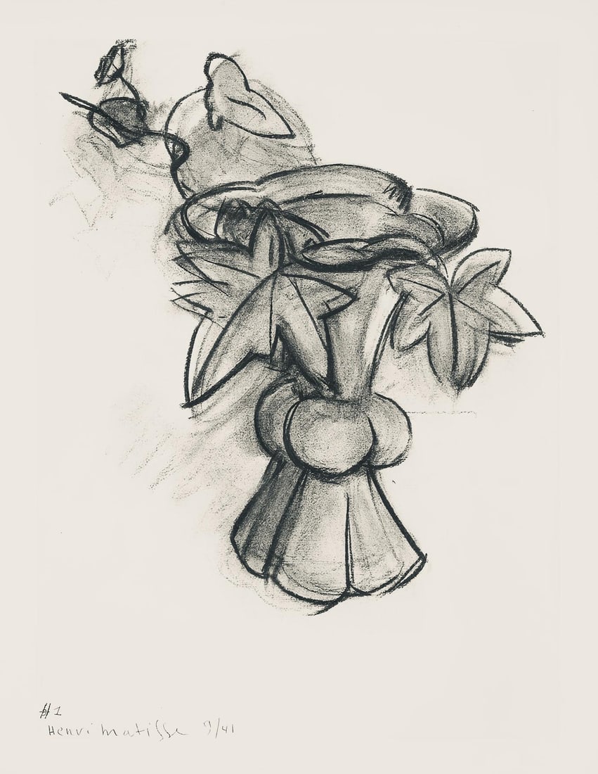 Henri Matisse, Srie H, var. 1 (Duthuit 9), Henri Matisse, Dessins, Thmes et variations, Lithograph: Henri Matisse, Srie H, var. 1 (Duthuit 9), Henri Matisse, Dessins, Thmes et variations, Lithograph A rare opportunity to own a lithograph by the renowned French artist Henri Matisse, created in 1943 a