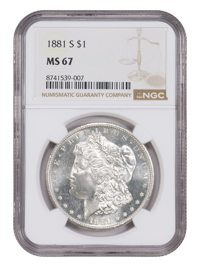 1881-S $1 NGC MS67 - Morgan Dollar - Popular Collector Date (1 of 4)