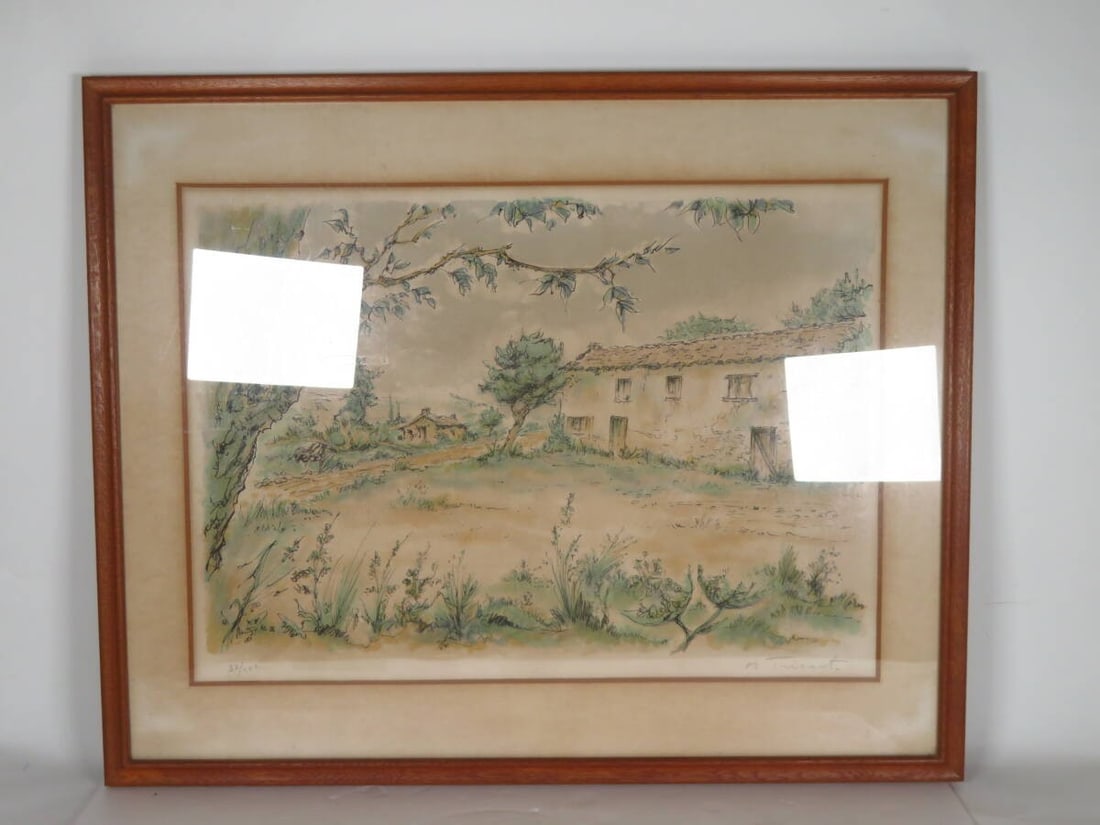 French countryside hand-signed lithograph by Daniel Tricart limited edition (1 of 10)