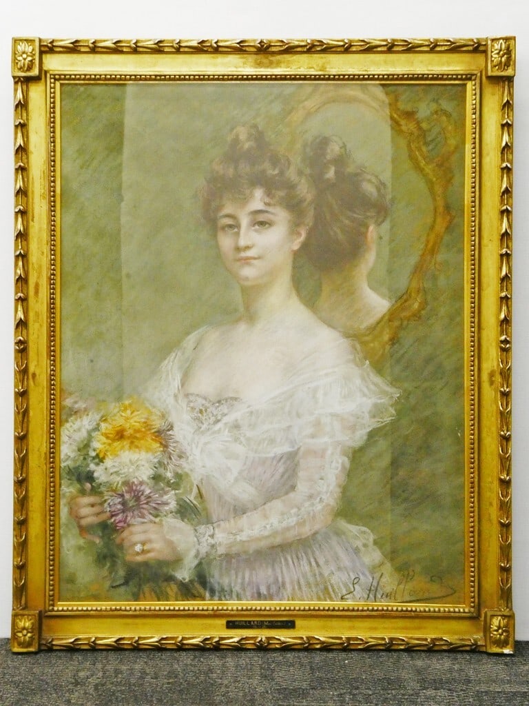 Esther Huillard France Woman Original Pastel Painting Signed Well Framed (1 of 12)