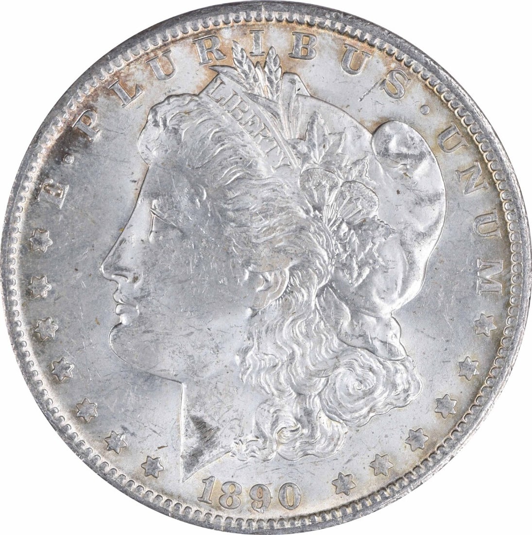 Morgan Silver Dollar 1890 BU Uncertified: Morgan Silver Dollar 1890 BU Uncertified Get your hands on a rare 1890 Morgan Silver Dollar, certified as Uncirculated and boasting a beautiful BU (Bullion Uncirculated) grade. This stunning coin is