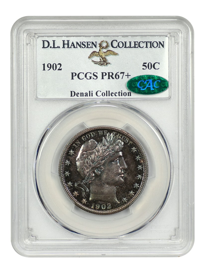 1902 50C PCGS/ CAC PR67+ ex: D.L. Hansen (1 of 6)