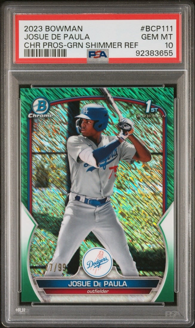 Chrome Refractor Green 99 PSA 10 Josue De Paula Bowman (1 of 3)