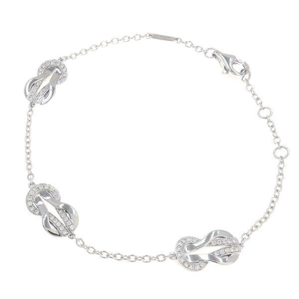 Fred Chance Infinie infinite 18k White Gold Half Diamond 3 Motif Bracelet Bangle (1 of 6)