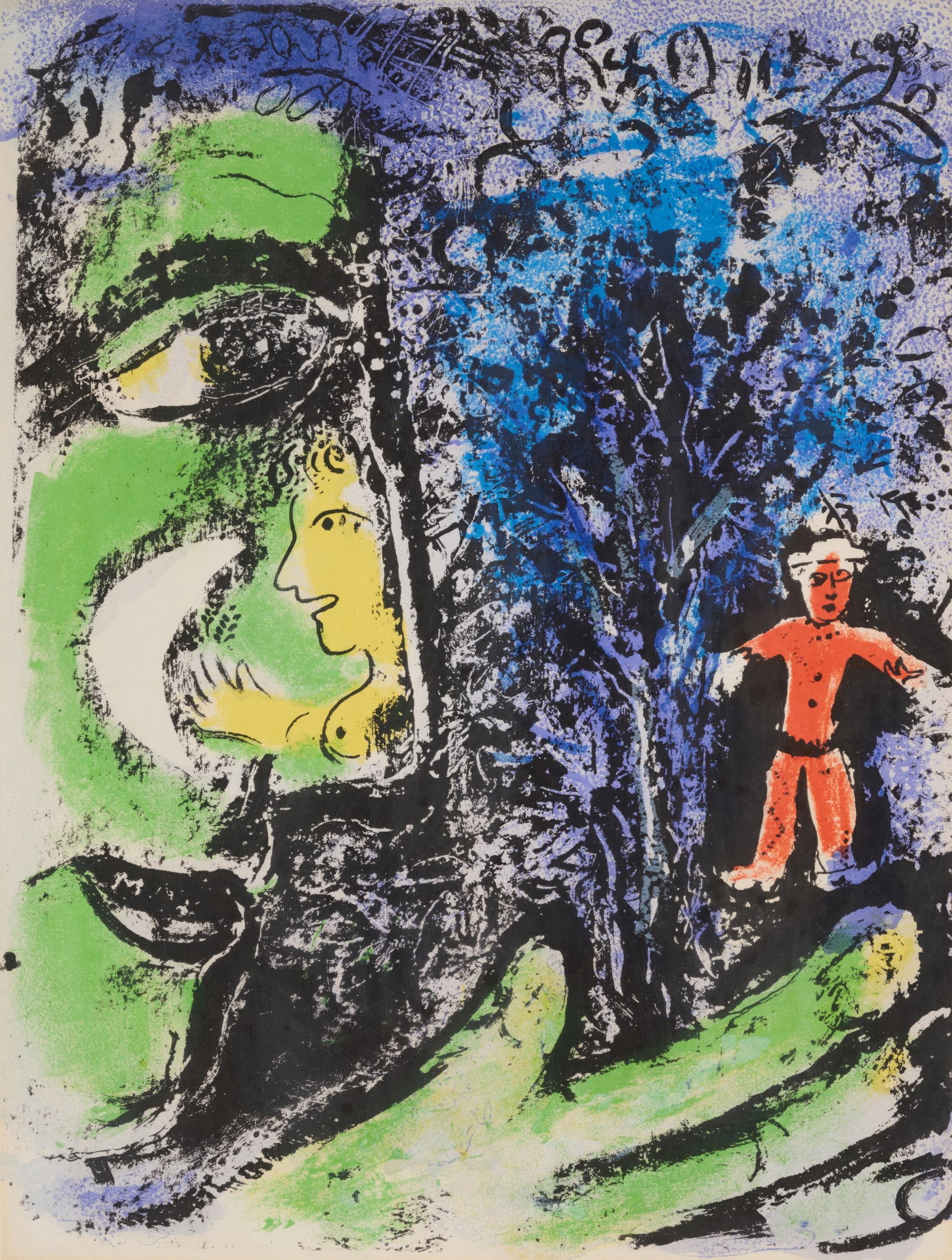 Marc Chagall, The Profile and the Red Child, from Chagall Lithographer I, Lithograph, 1960 (1 of 6)