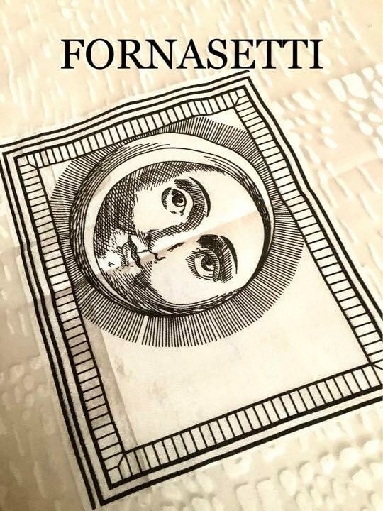 RARE FORNASETTI See-through FABRIC SAMPLES with TAG Art Swatch F1 STAMPATI 08002 (1 of 6)