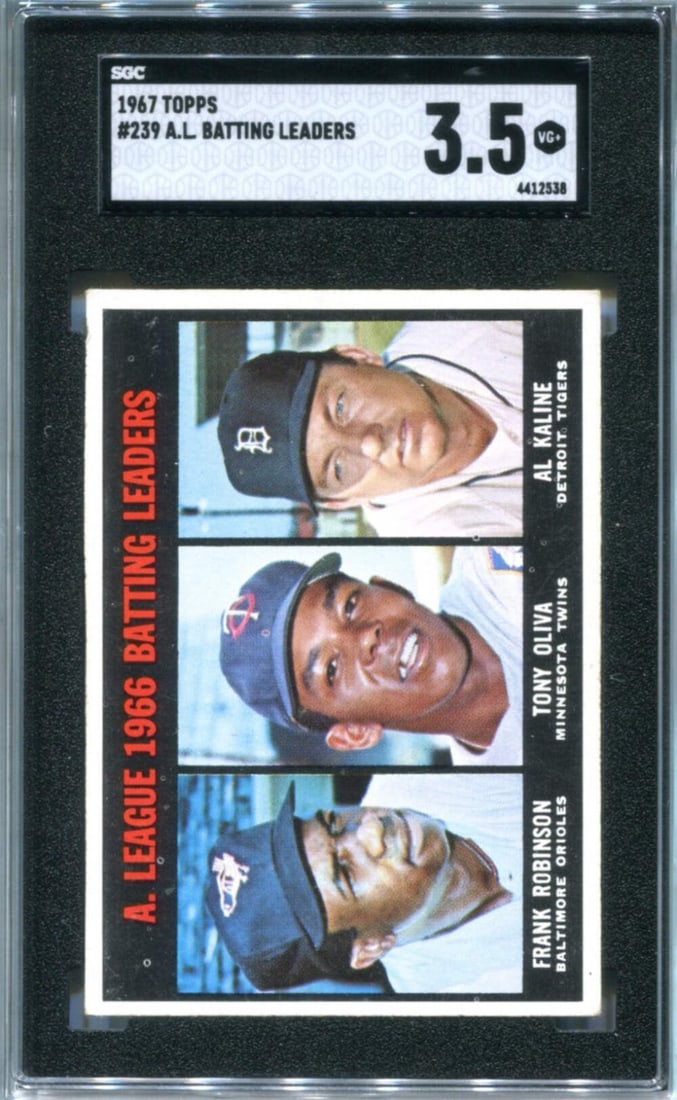 A.L Batting Leaders 1967 Topps #239 SGC 3.5 Card (1 of 2)