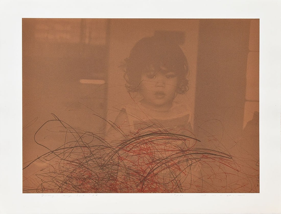 Tetsuya Noda Japan Lithograph "Diary August 3, 1974" Child's Cute Face Photo: Tetsuya Noda Japan Lithograph "Diary August 3, 1974" Child's Cute Face Photo A rare and charming piece of Japanese art, this 1974 lithograph by Tetsuya Noda showcases a sweet child's face in vibrant m