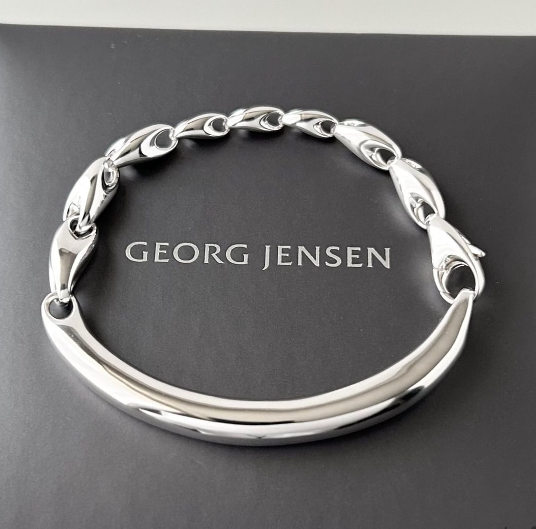 Georg Jensen No.652E Jacqueline Laban Sterling Silver Reflect Bracelet S Size (1 of 11)