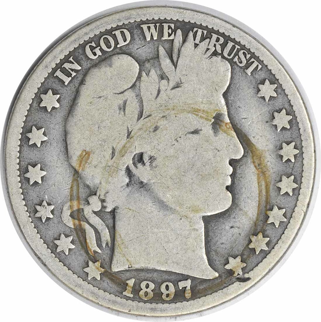 1897-O Barber Silver Half Dollar VG Uncertified (1 of 2)