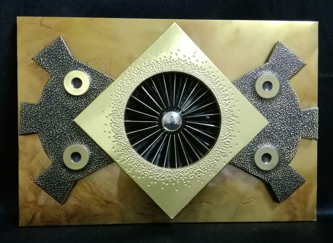 Vintage silver wall deco art sculpture by Stephen Chun. (1 of 10)