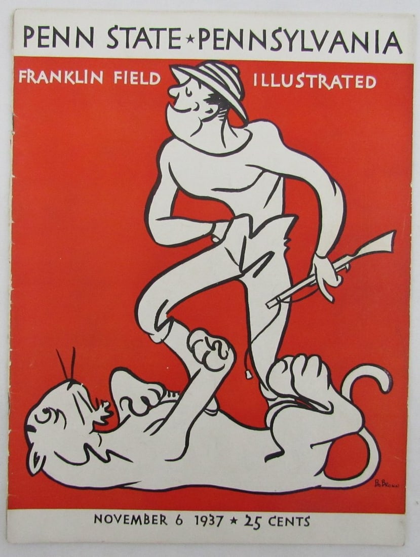 Vintage Penn State football program from 1937 Lions vs college. (1 of 4)