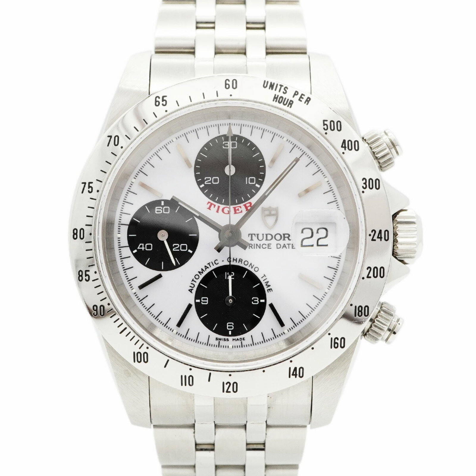 Tudor Wristwatch: Tudor Wristwatch A sleek and timeless Tudor wristwatch, this 40mm stainless steel timepiece boasts a crisp white dial and durable construction, perfect for everyday wear. With its classic design and r