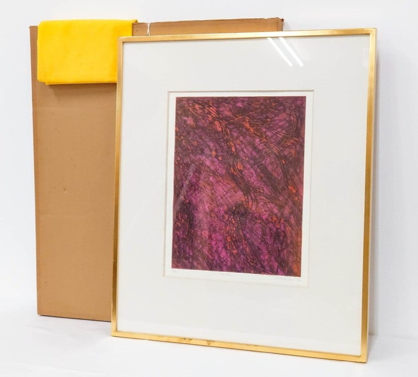 Stanley William Hayter Red Flow 1963 Etching Aquatint Signed 18/ 50 Atelier 17 (1 of 11)