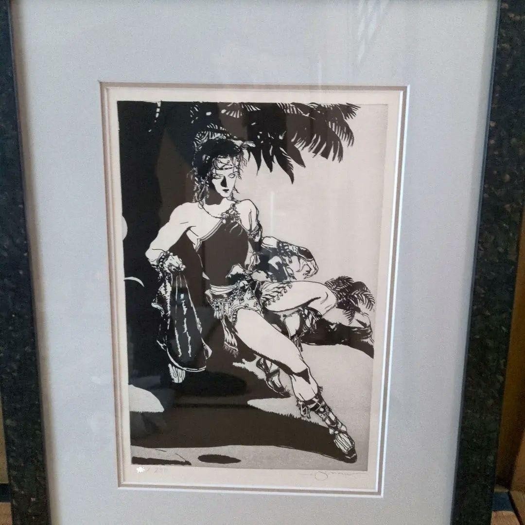 Young animal print signed by Yoshitaka Amano lithograph ED200 framed collectible. (1 of 6)