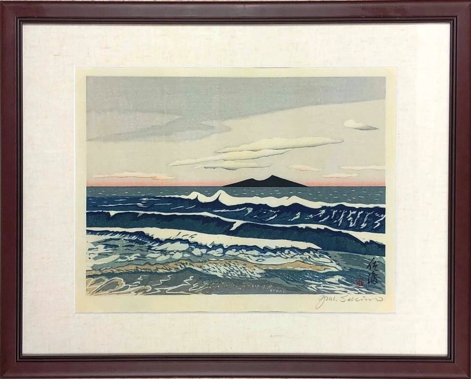 Japanese Art Print Framed by Junichiro Sekino Sado Woodblock Print (1 of 1)
