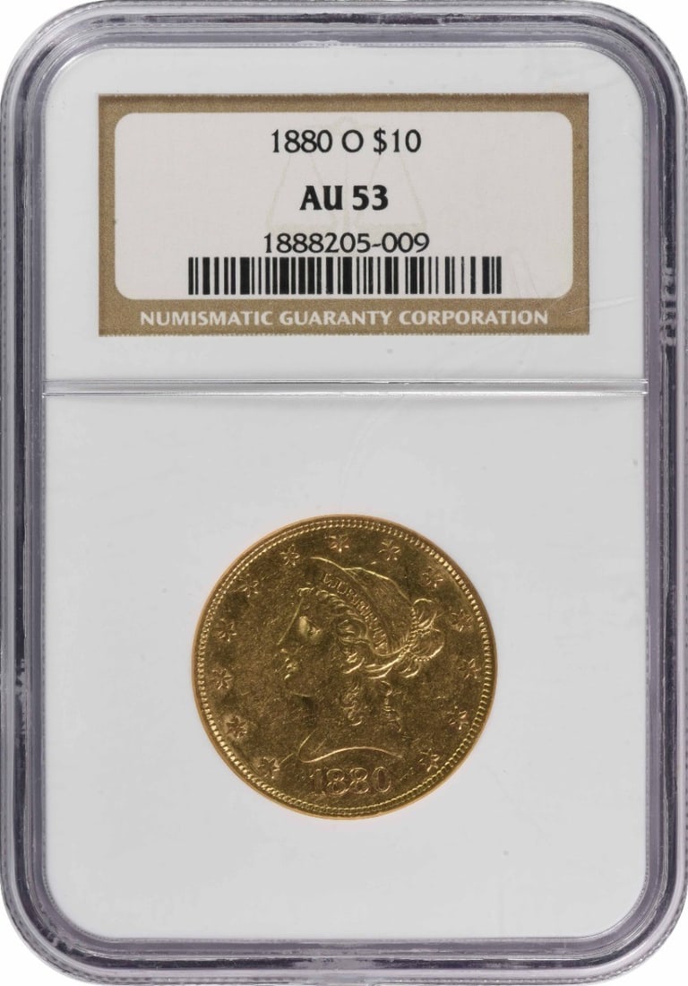 $10 Gold Liberty Head 1880-O AU53 NGC (1 of 3)