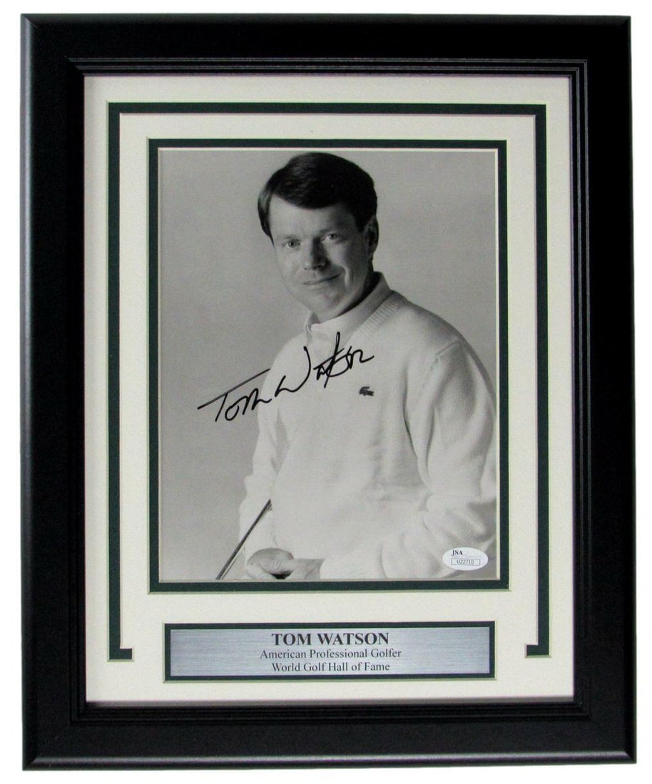Tom Watson HOF PGA Champ Signed/ Autographed 8x10 Photo Framed JSA 163467: Tom Watson HOF PGA Champ Signed/ Autographed 8x10 Photo Framed JSA 163467 Own a piece of golf history with this autographed 8x10 photo of Tom Watson, a two-time Masters champion and one of the greates