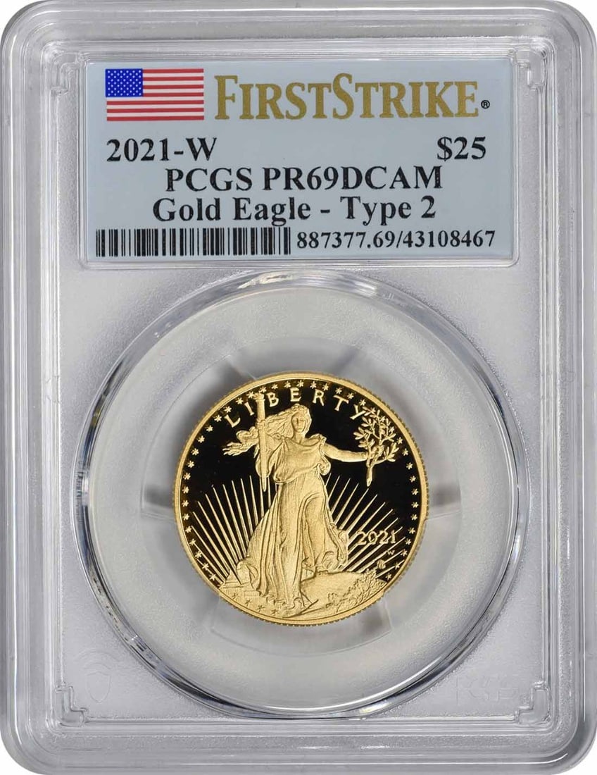 2021-W $25 American Proof Gold Eagle Type 2 PR69DCAM First Strike PCGS (1 of 1)