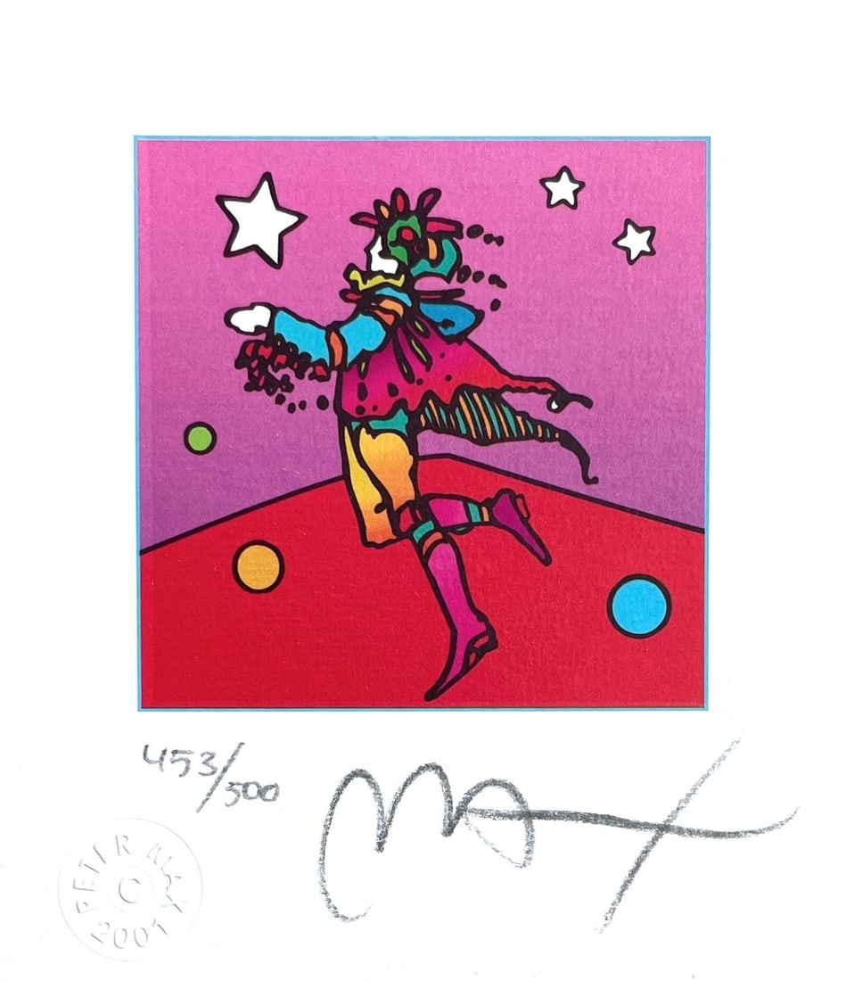 Peter Max, Star Catcher, Hand Signed, Official Lithograph: Peter Max, Star Catcher, Hand Signed, Official Lithograph Own a piece of pop art history with Peter Max's vibrant and iconic "Star Catcher" lithograph, hand signed by the artist himself. Printed on hi