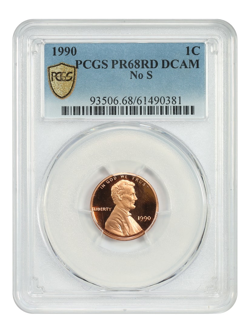 1990 No S 1C PCGS PR68RD DCAM - Lincoln Cent (Modern) - Scarce Variety: 1990 No S 1C PCGS PR68RD DCAM - Lincoln Cent (Modern) - Scarce Variety Experience the rarity and beauty of the 1990 No S 1C PCGS PR68RD DCAM Lincoln Cent, one of the scarcest varieties in modern