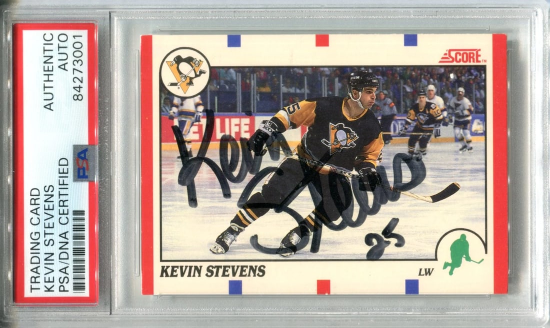 Kevin Stevens Autographed 1990 Score Card is a PSA (1 of 1)