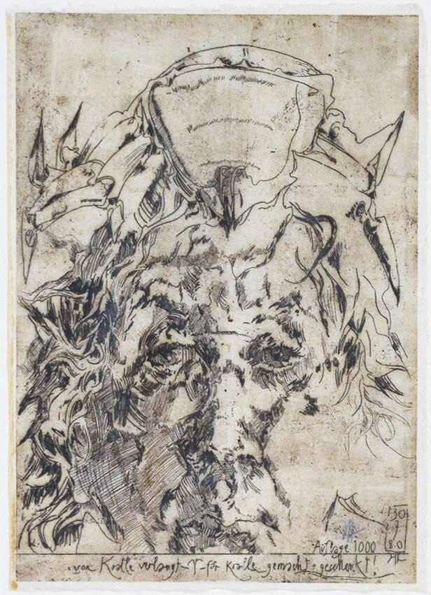 Horst Janss Copperplate print 31.821.8cm Art of works Animal Eye (1 of 2)