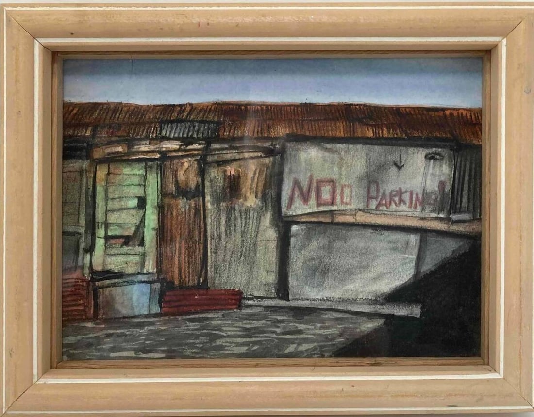 Jeff Gillette No Parking 2017 Original Watercolor on Board Signed COA Framed (1 of 2)