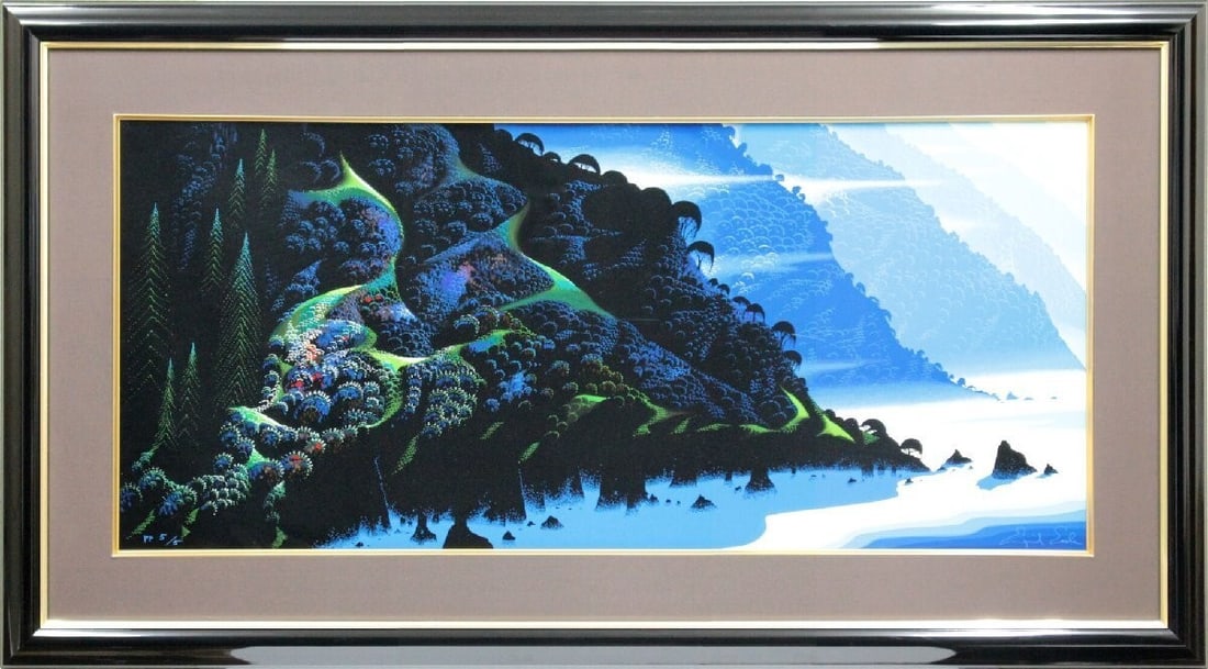 Eyvind Earle Serigraph Blue Coast Line Signed P.P. Edition 5/ 5 Framed (1 of 8)
