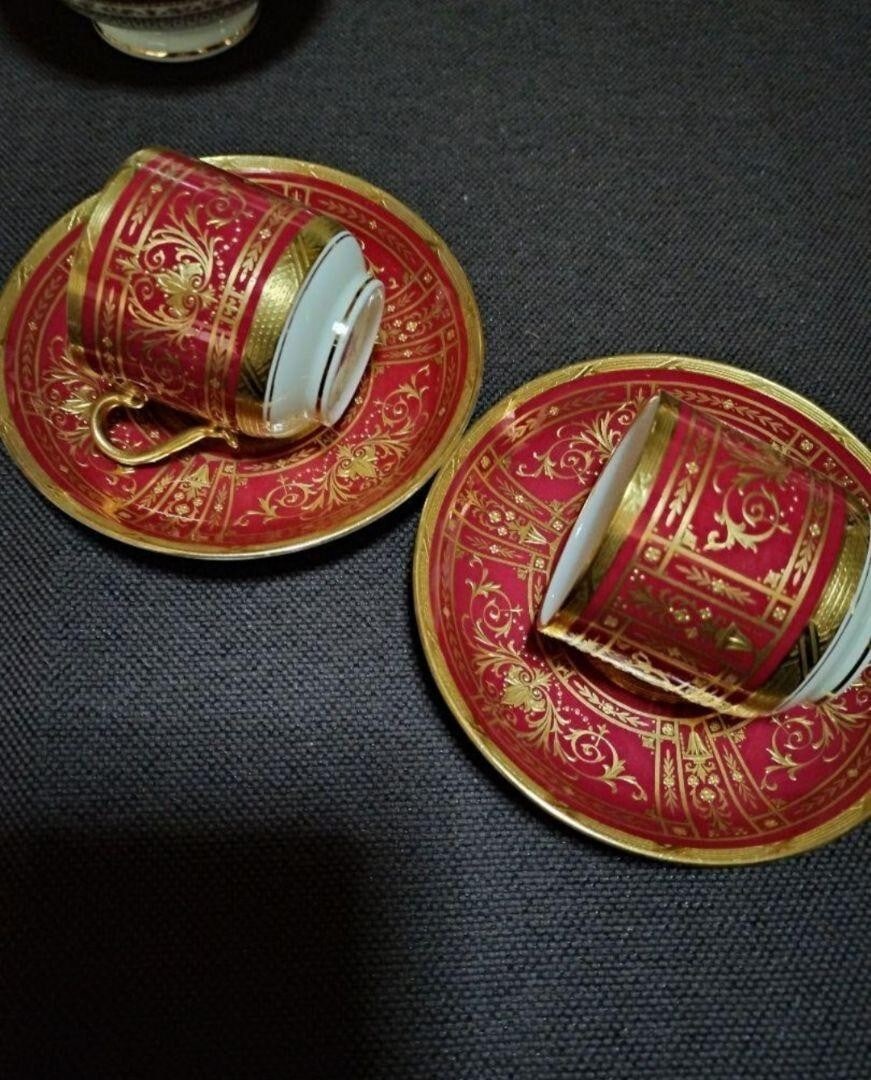 Tiffany & Co Minton Antique Table Ware Saucer Demitasse Cup Set Of 2 Rare (1 of 6)