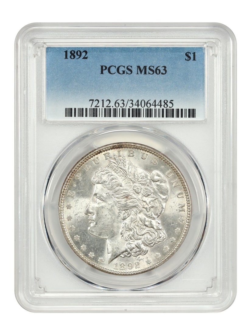 1892 $1 PCGS MS63 - Morgan Dollar - Better Date P-Mint (1 of 4)
