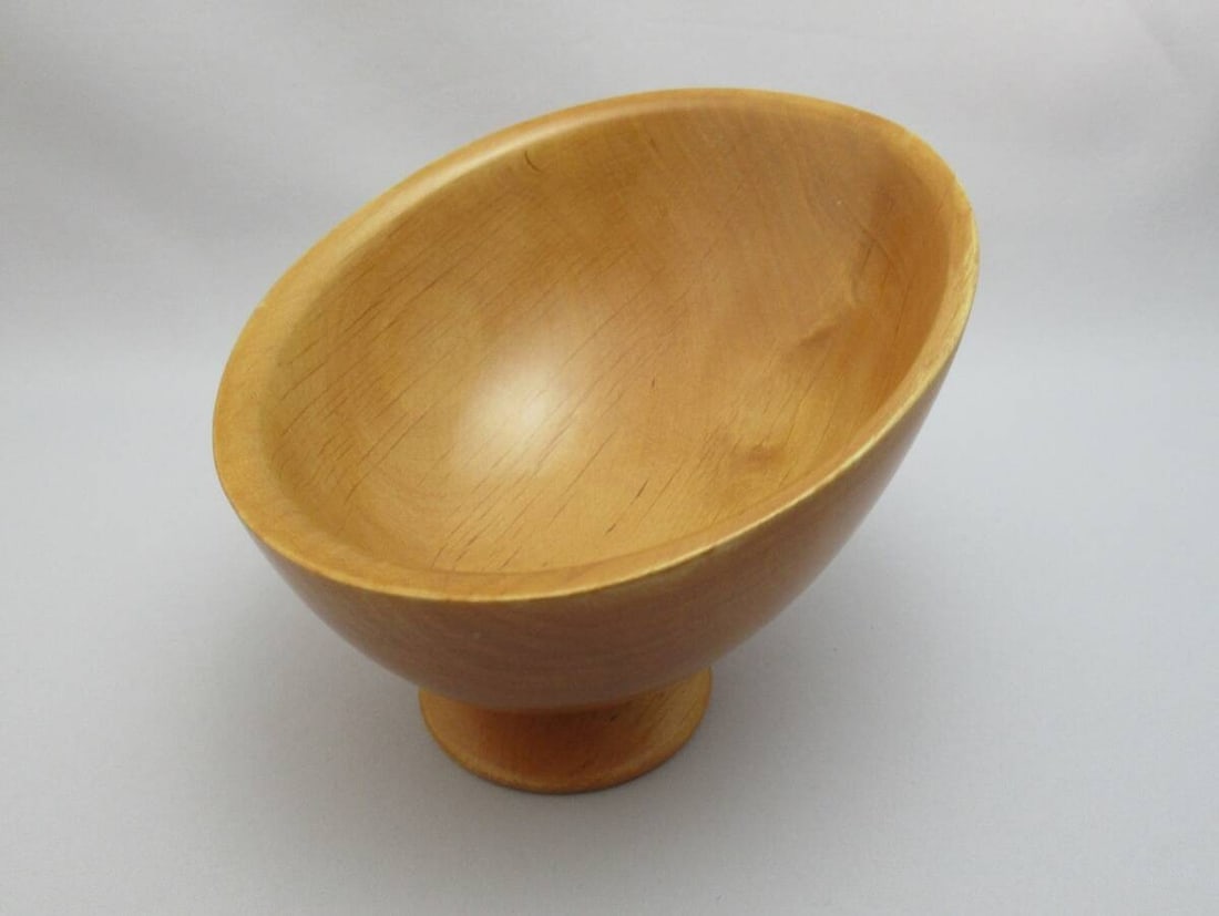 Ettore Sottsass vintage collectible wooden footed bowl by Alessi. (1 of 10)