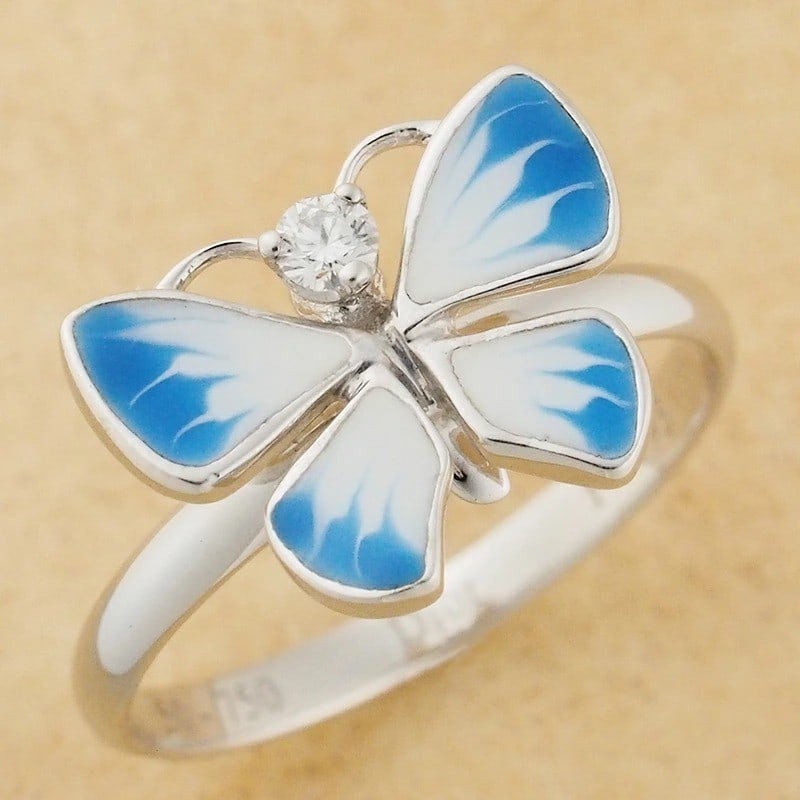 Christian Dior Diorette Butterfly Papillon Diamond 18k White Gold Ring withPaper (1 of 5)