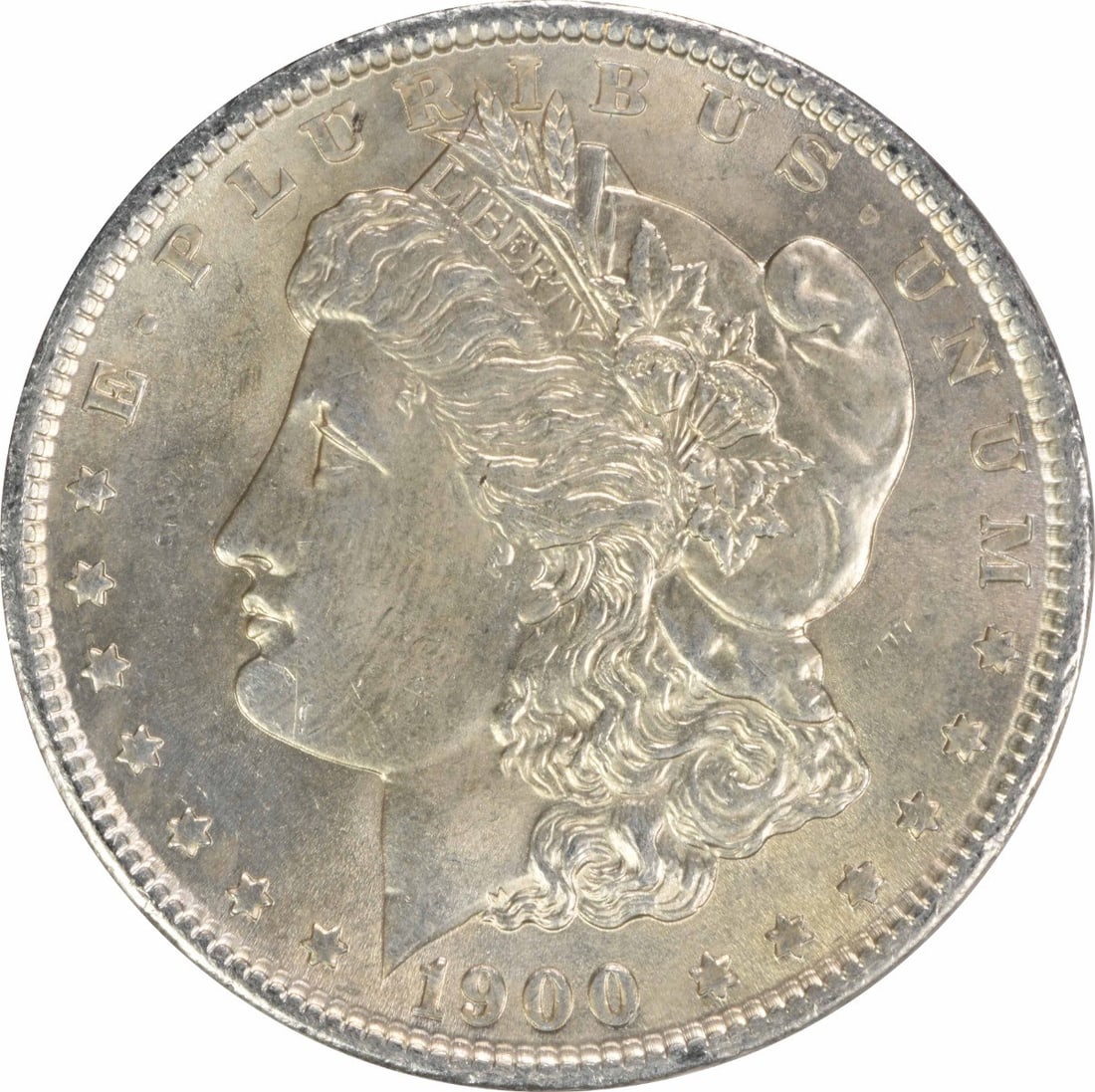 Morgan Silver Dollar is a 1900 Choice BU Uncertified Dollar (1 of 2)