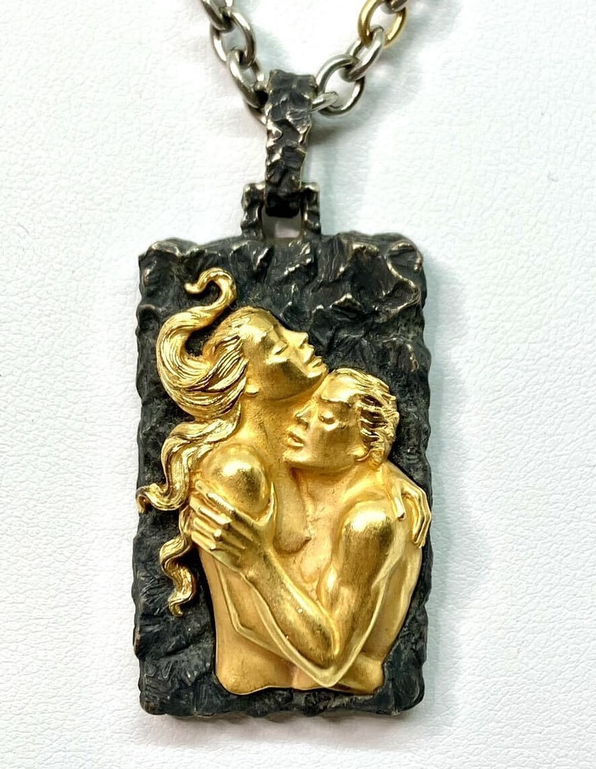 Carrera Adam and Eve Necklace of 18k Yellow Gold Stainless Steel (1 of 10)