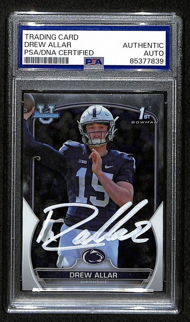 Drew Allar Penn State Signed/ Auto 2022 Bowman U Chrome Card #59 PSA/ DNA 193576 (1 of 2)