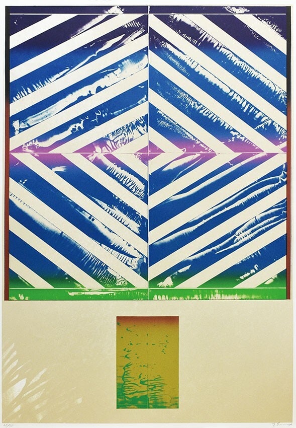 Mitsuo Kano Japan Lithograph "Illumination-1986 L-No.20" Blue Zebra sole (1 of 1)