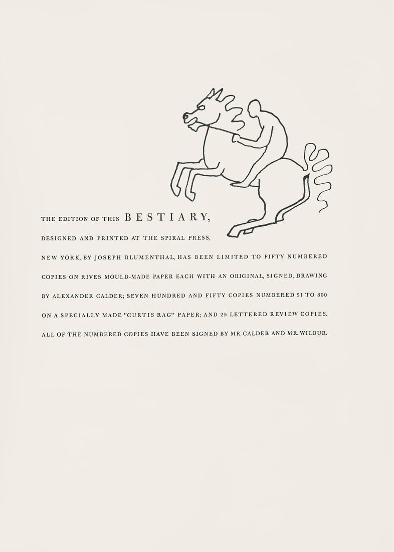 Alexander Calder letterpress print bestiary composition - 7