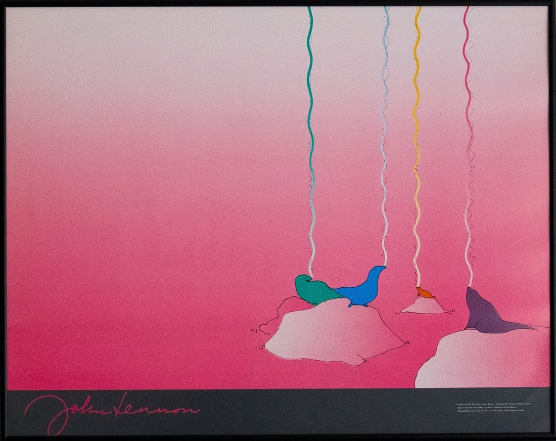 One Official Signed Animal John Lennon Poster Bag Lithograph (1 of 3)