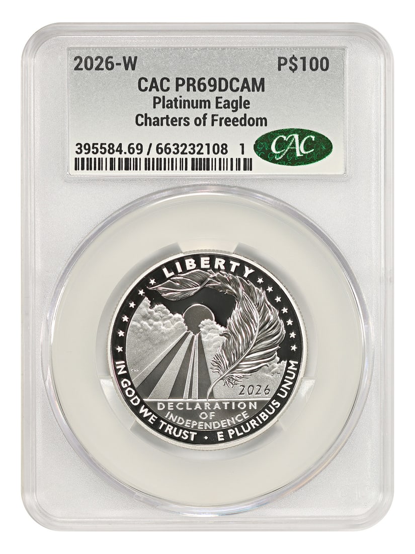 2026-W $100 Declaration of Independence CACG PR69DCAM - $100 Platinum Eagles (1 of 6)