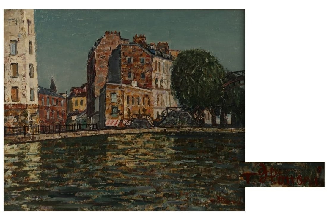 Tamotsu Hattori oil painting canal landscape river buildings trees japanese: Tamotsu Hattori oil painting canal landscape river buildings trees japanese Experience the serene beauty of Japan's countryside through Tamotsu Hattori's stunning oil painting, capturing the tranquili