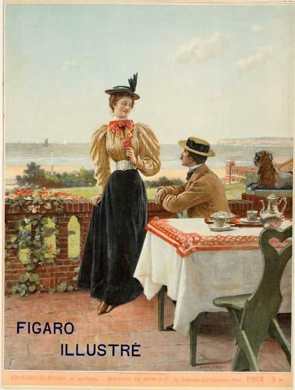 Figaro Illustre 1898 Original Vintage Posterat The Seashore By Moreau For (1 of 1)