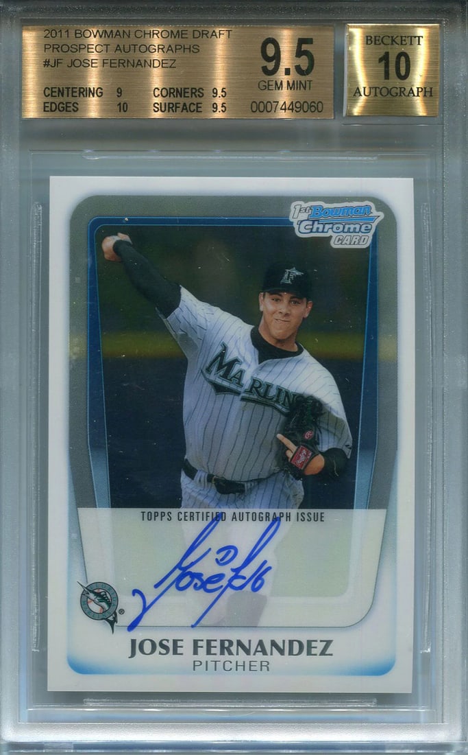 Jose Fernandez Autographed 2011 Bowman Chrome Card (Beckett) (1 of 1)
