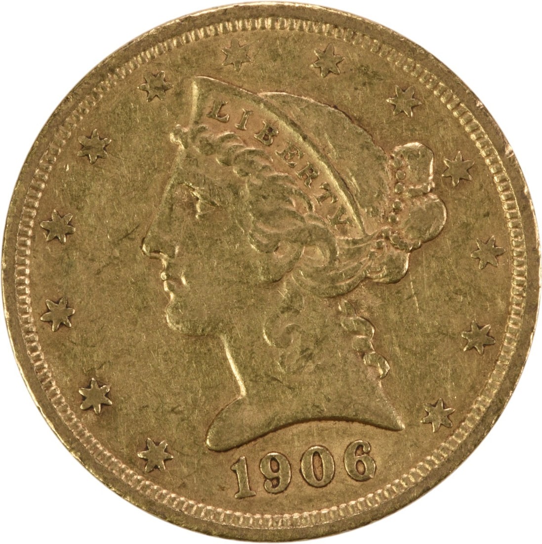 $5 Gold Liberty Head EF Uncertified 1906-S (1 of 2)