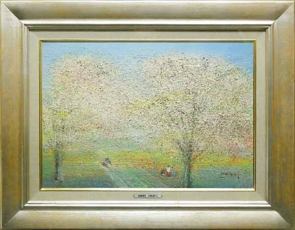 Andre Ingres ( France) Flower Promenade Original Oil Painting on Canvas, Signed (1 of 8)